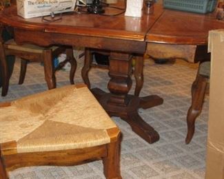Dining table & thatch chairs