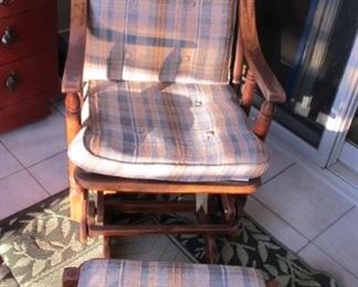 Vintage Glider & glide foot stool