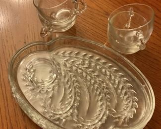 Tea Service Set of Four Plates and Cups