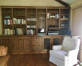 View of Family Room with built in cabinets - Books - CD’s - LP’s - Electronics......