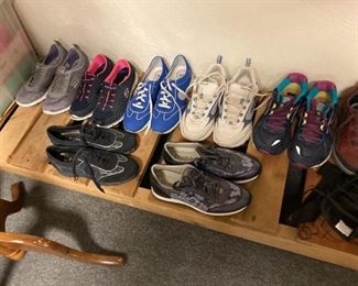 Running shoes, mostly size 8