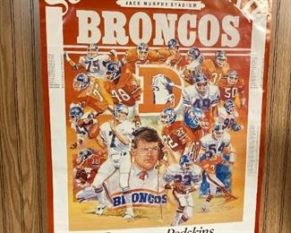 Broncos Super Bown XXII poster with Dan Reeves