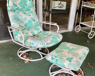 Mid century Homecrest patio chair and ottoman