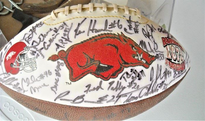 1980s Hogs team autographed football