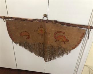 authentic native American all suede hanging artwork  a most unique find !