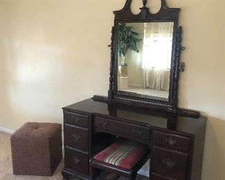 antique  vanity and bench with mirror-    *** CUBE IS NOT AVAILABLE  
