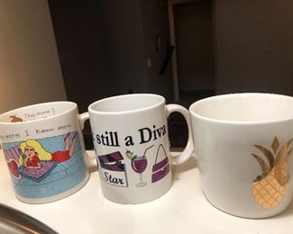 lots of coffee mugs- whimsical and fun- some naughty !!