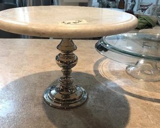 stone topped cake server 