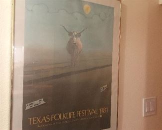 rare find-  highly sought after texas folklife poster- iconic !! 