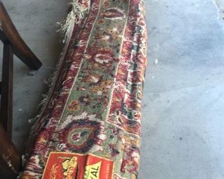 monster colorful turkish rug huge !! very nice condition- has musty smell from storage needs  to be cleaned or something but fabulous rug and the price will blow you away- lets just say having it cleaned is in  the budget for sure 