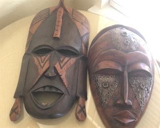 carved wood masks art from Ghana  