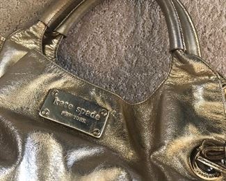 gold kate spade leather bag 