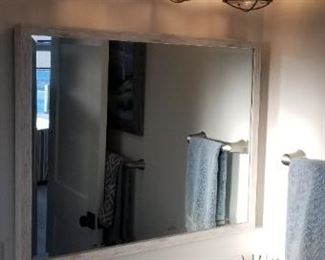 Mirror, bath light fixtures