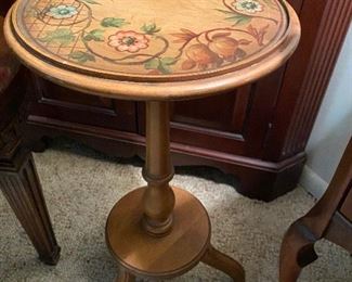 Painted pedestal table