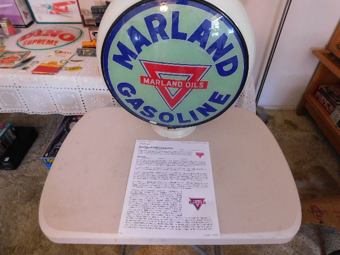 Rare gas pump globe. Marland became Conoco in 1928.
