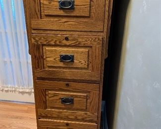 Oak file cabinet sold