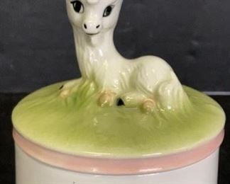 unicorn ceramic trinket box