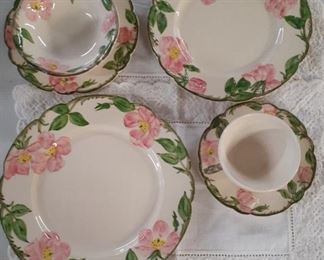 LOT ______ $300.00_ Franciscan Ware: Pattern :Desert Rose Dinnerware. Large Collection . appointment accepted to review the collection and price..