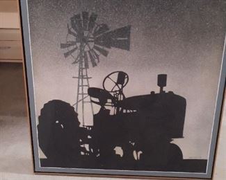 LOT 40 $ 40.00 canvas art by Larry Hagstrand /winter morning (Tracker & windmill)
size aprox 31 x31