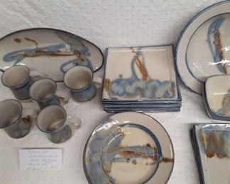LOT 55 new price $ 300.00 Pottery Art dinnerware set More photos soon Appointment available for serious buyers