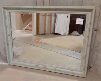 LOT 23 NEW PRICE $200.00 Large hand painted beveled mirror
