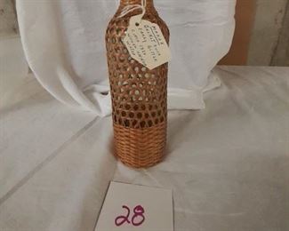 LOT 28 $125.00 Makah Basket over Bottle handmade in 1920
