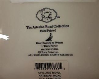 LOT 26 additional photo .closeup of of label of large chilling bowl