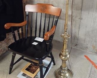 LOT 21 $300.00 University of Iowa Chair, Stiffel Lamp misc books/ print