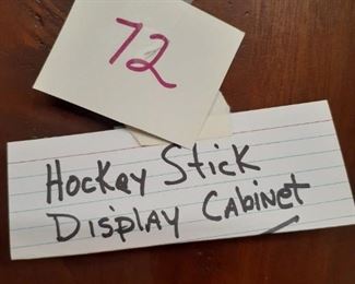 #72 60.00 Custom Made Hockey Stick display box. this was custom made to hold a special hockey stick, It does not have a glass door. stick not included
