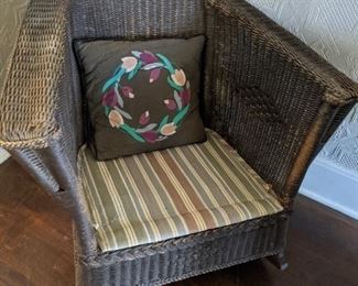 Wicker , old, rocker