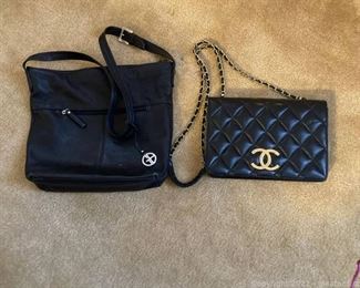 Lot of 2 Chanel Black Clutch Giani Bernini Black Bag