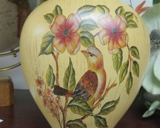 Artfully Styled Fall Flower Arrangement in Bird Vase