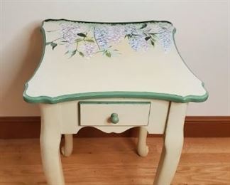 Cream Colored Floral Painted Table