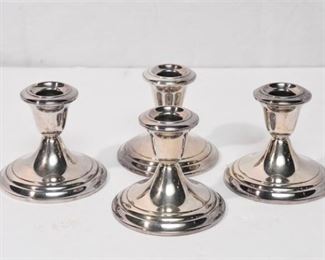 20. Four 4 GORHAM Silver Candle Holders
