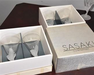 134. Set Of Six 6 SASAKI Crystal Glasses