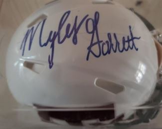Myles Garrett signed mini helmet.