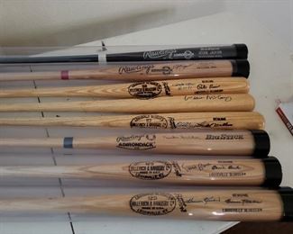 Autographed bats including Ted Williams. 