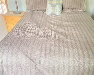 Queen bed and headboard- 62"W x 82"L x 52" headboard height