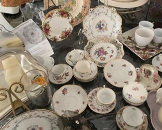 Assorted porcelain: Meissen, Limoges and others