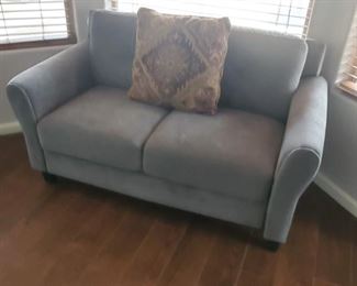 Lifestyle Solutions Grey Loveseat with Round Arms