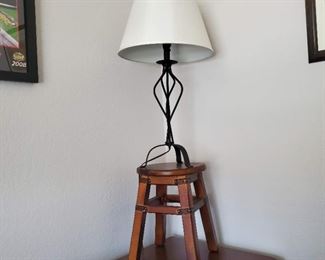 Table Lamp and Stool