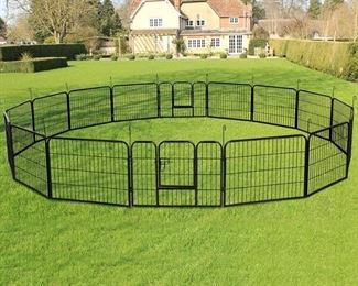 Yaheetech 40-in 16-Panel Dog Exercise Pen, Black (New Retail 300)