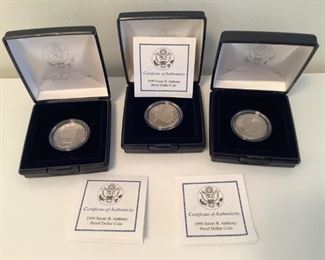 1999 SUSAN B ANTHONY PROOF DOLLAR COINS 