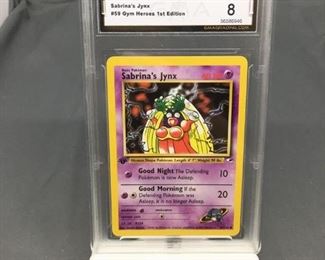 GMA Graded 2000 Pokemon Gym Heroes 1st Edition #59 SABRINA'S JYNX - NM-MT 8