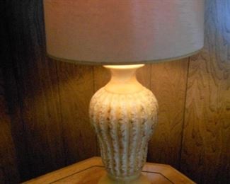 One of 2 vintage style ceramic lamps