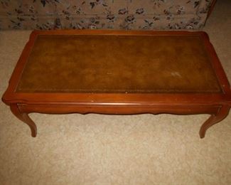 Leather look coffee table
