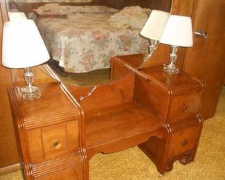Matching antique dresser and mirror