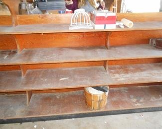 Large double sided vintage display shelving unit