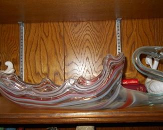 Art glass swan