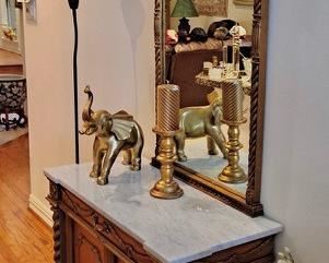 MARBLE TOPPED CARVED CHEST